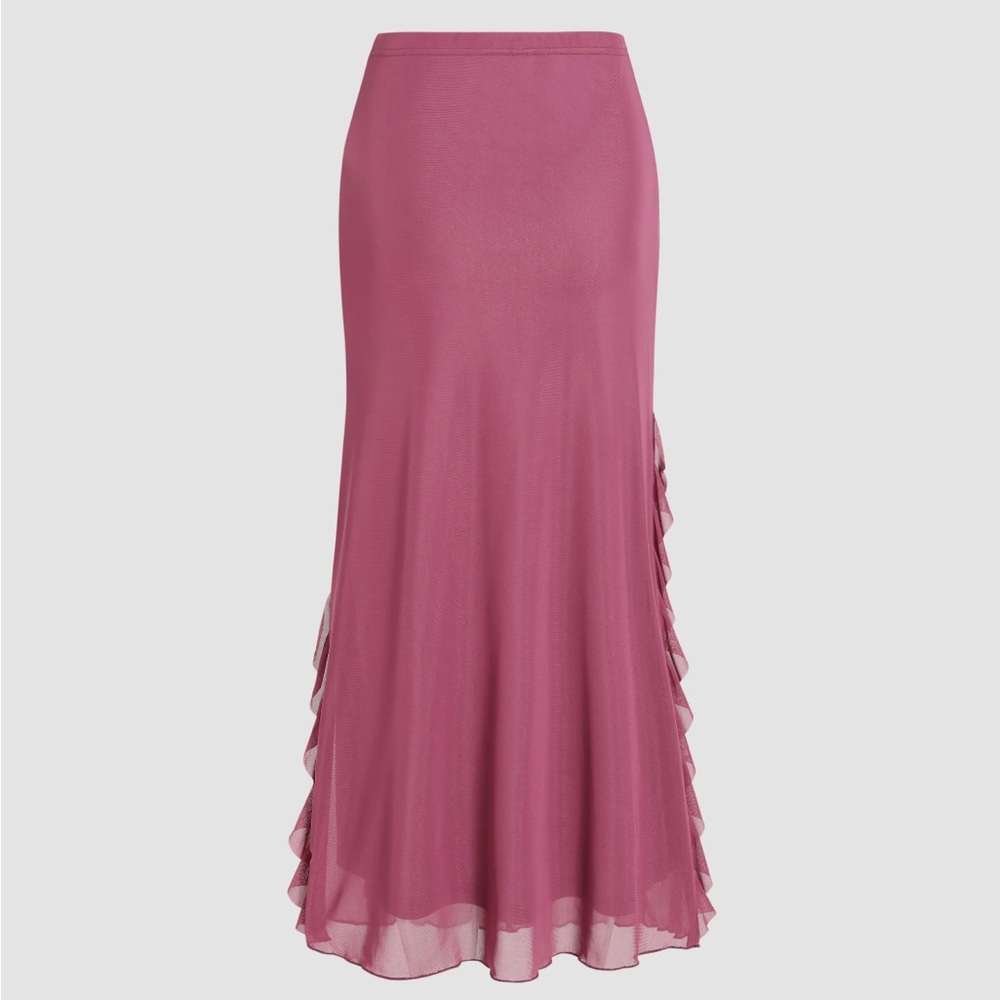 Elegant Pink Ruffle Skirt - Picture 2 of 5